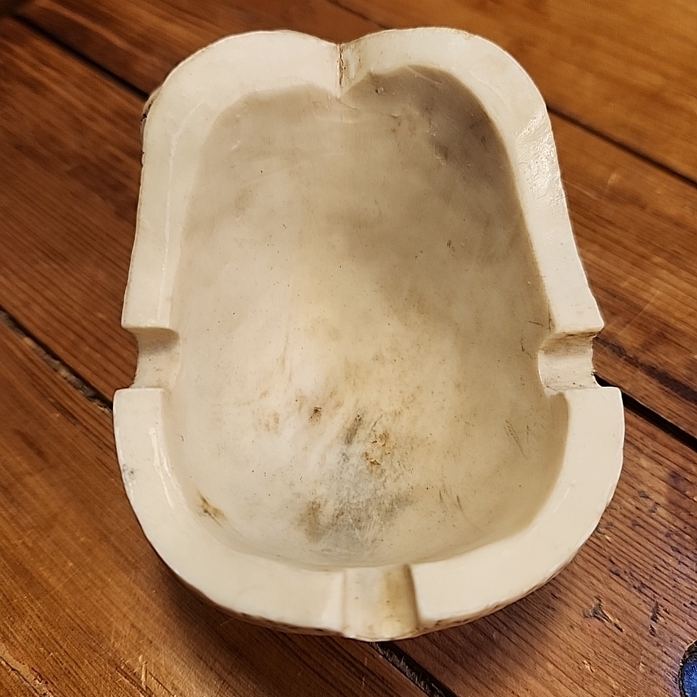 Vintage Skull Ashtray Trinket Removeable Cranium Figural Hidden Secret Sneaky - Picture 5 of 9